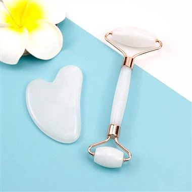 Ensemble de visage à rouleaux Gua Sha Jade
