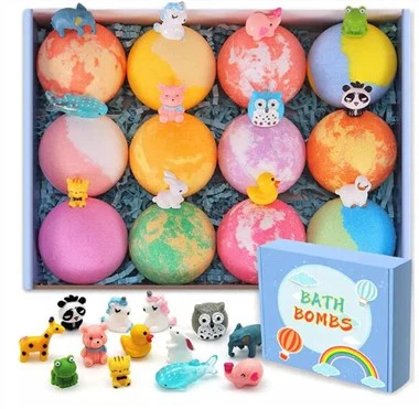 Bombe de bain pour enfants biologiques avec des jouets Saurprise à l'intérieur