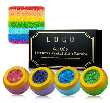 Bombes de bain géode naturelle avec cristal à l'intérieur