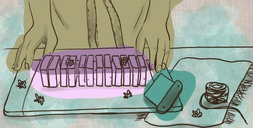 cut a bar of soap cut a bar of soap