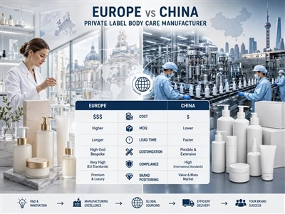 Fabricant européen ou chinois de soins du corps de marque privée : quel est l...